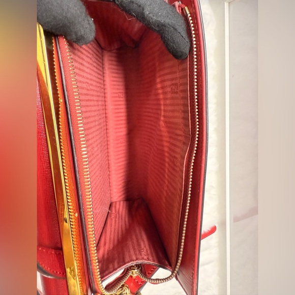 FENDI Demi Jour Red Leather Top Handle Bag - Picture 2 of 16